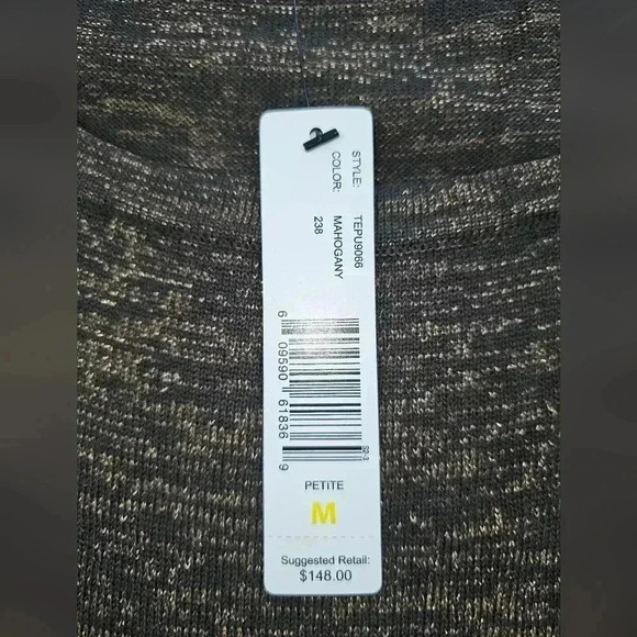 NWT Ellen Tracy Soutache Knit Cardigan and Tank Set Bronze and Gold Petite Med - Picture 16 of 16